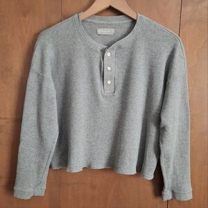Everlane Cropped Waffle Henley Size M